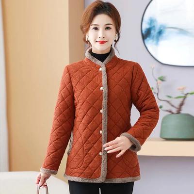 Baumwollgepolsterte Jacke Mode Damen Herbst und Winter Warme Baumwollgepolsterte Jacke Verdickt Plus Samt Freizeitjacke Winter Gepolsterte Jacke Damen