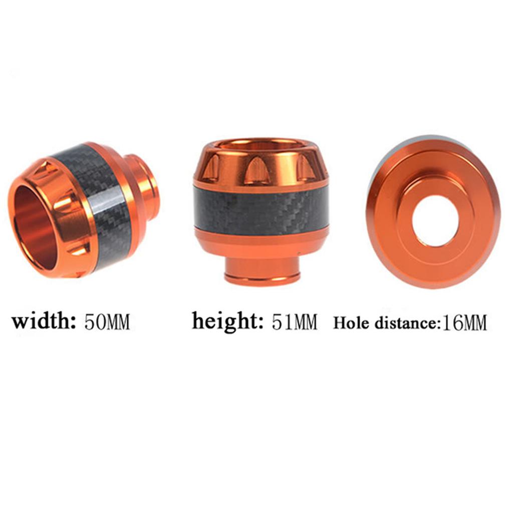 1pc Orange & Carbon Fiber Motorcycle Front Fork Frame Sliders Crash Protection