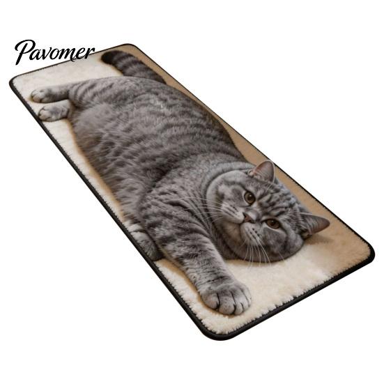 Washable Bathroom Mat Cute Cat Shape Rug, 3D Simulation Modeling, Soft Imitation Decorative Decor Cashmere Absorbent Floor Mat, Non-slip for