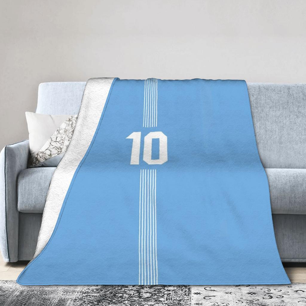 Argentina Number 10 Football Soccer Blanket Flannel Decoration Messied Portable Warm Throw Blanket for Home Couch Bedding Throws