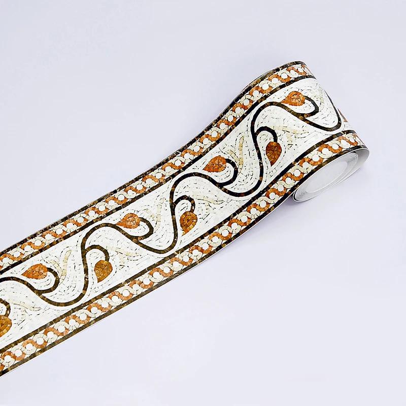 5M/roll 3D Self-Adhesive Wall Trim Line Skirting Border Room Decor Waist Line Household Waterproof Baseboard Wallpaper Sticker