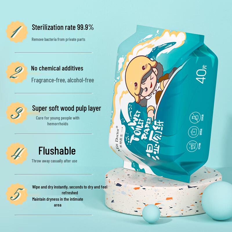 Dr. Meet Flushable Wet Toilet Paper