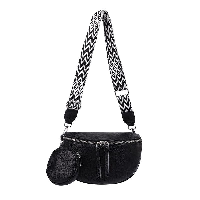 Genuine Leather Women Shoulder Crossbody Bags Luxury Cow Leather Chest Bag With Small Purse Female Handbags Waist Bag