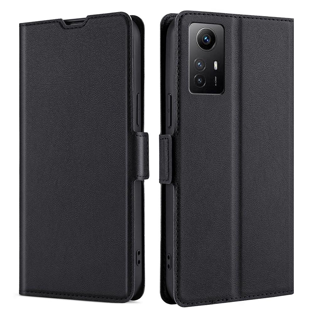 

For Xiaomi Redmi Note 12S 4G PU Leather Card Holder Phone Cover Flip Stand Protective Case Black