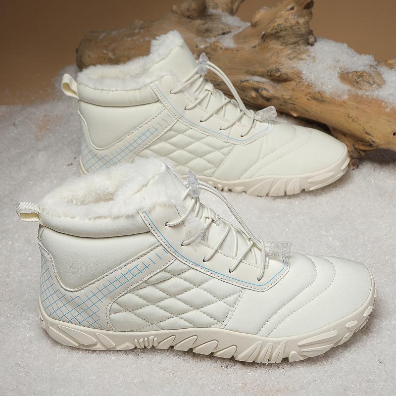 New outdoor thickened cotton shoes, velvet warm snow boots, five-finger thickened shoes