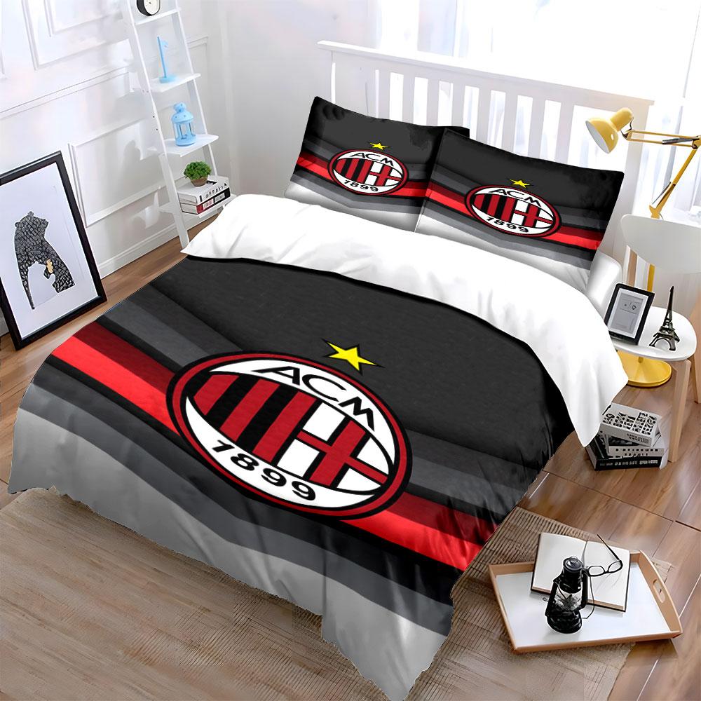 Motivo logo AC Milan. Set lenzuola Set copripiumino Copripiumini Federe(1*Copripiumino 2*Federe senza imbottitura piumone)