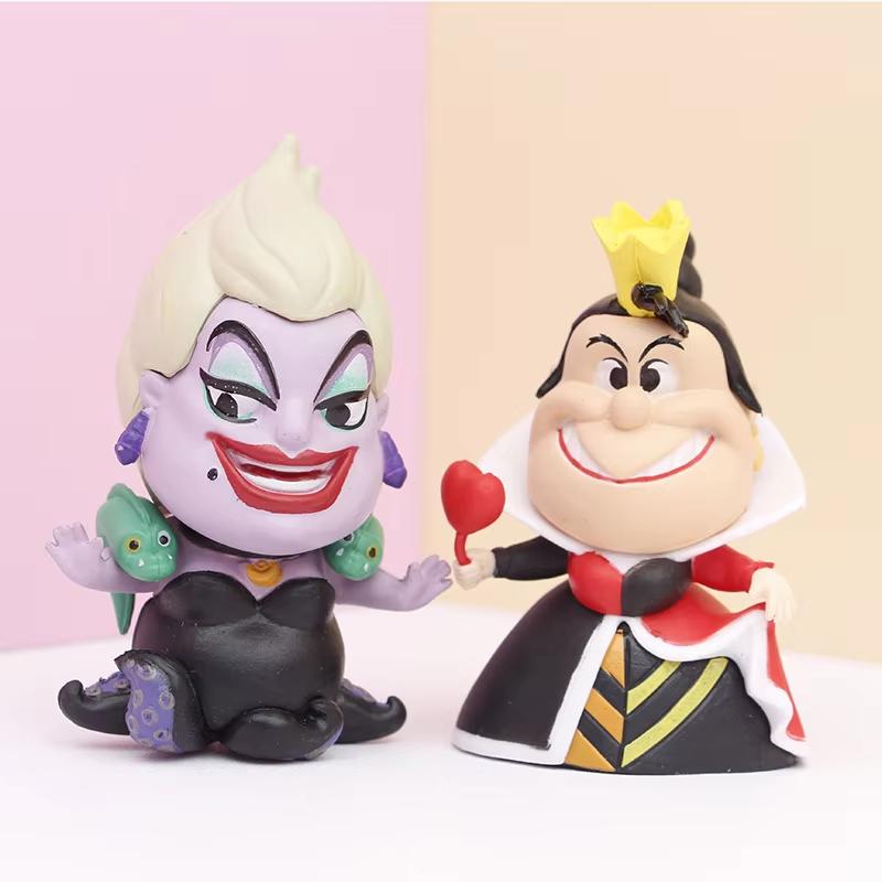 MINISO 6pcs/Set Anime Villain Figure Queen Cruella Maleficent Evil Witch Action Figure Collection Model Doll Toys Kids Birthday Gift