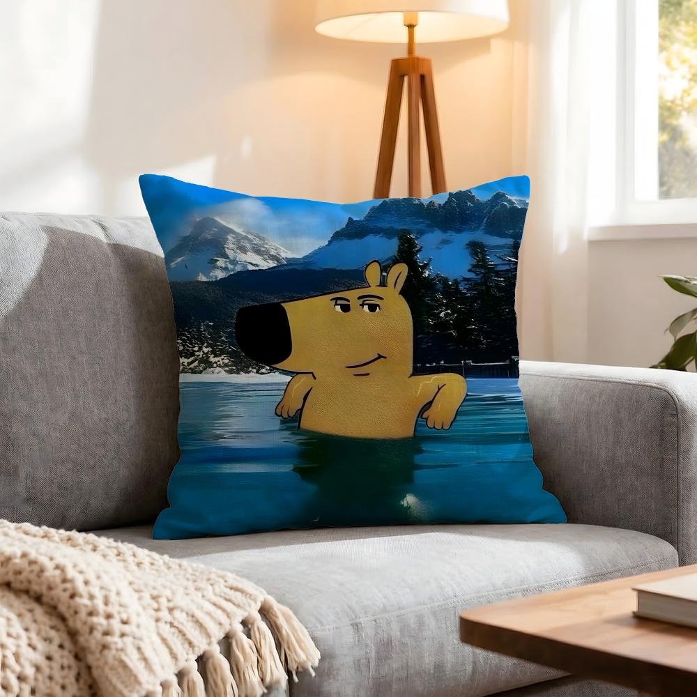 Meme Chill Guy Cushion Cover 1Pcs Decorative Covers Soft Cushion Case For Sofa Couch Decor 40X40 45X45 Pillowcases