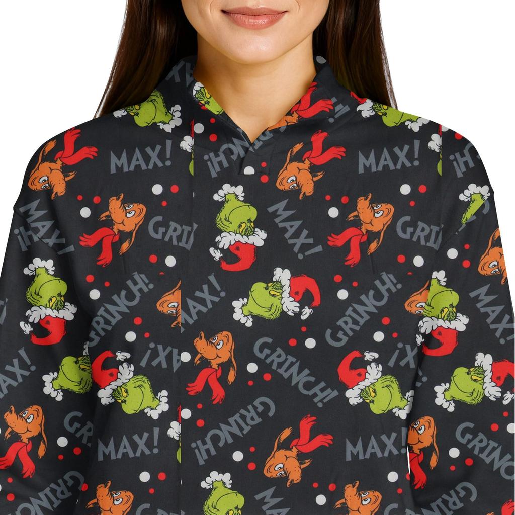 Women's Stand Collar Pullover Long Sleeve Top Christmas Print Sports Top