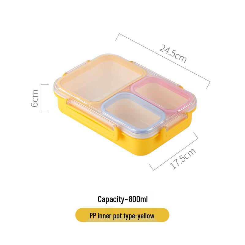 

Abay 3-Compartment Rectangular Food Storage Containers with Lids