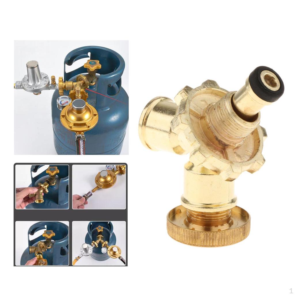 Propane Splitter Gas Y Adapter 2 Way Easy To Install Zinc Alloy Tee Connector for