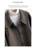 Women's Mid-Length Wool Lapel Coat - 100% Wool, Double-Faced, Loose-Fit, Autumn/Winter