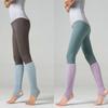 1 Pair Women Girls Ballet Dance Stirrup Leg Warmers Ribbed Knitted Solid Color Toeless Latin Knee High Socks Yoga Sports Warm Cover Sleeves  Sky Blue