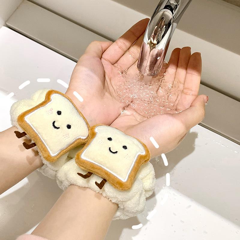 2PCS Reusable Spa Wrist Washband Soft Microfiber Towel Wristbands For Washing Face Women Girl Yoga Running Sport Wrist Sweatband