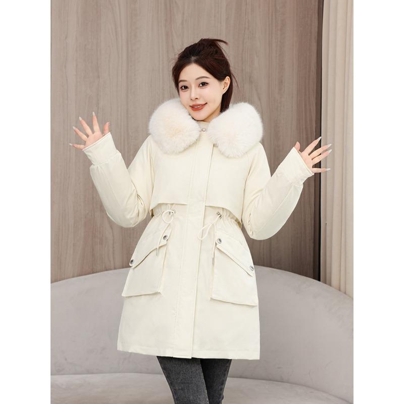 Iarna nou haine trei purtări căptușeală detașabilă guler de blană detașabil talie plăcină depășește palton de bumbac pentru femei