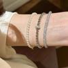 Minimally high-quality hollow out chains sparkling diamonds ring bracelet exquisite minimalist bracelets hip-hop style jewelry