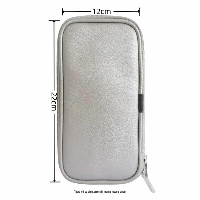 Black Waterproof Double Zipper Makeup Brush Storage Bag - Portable Multifunctional Organizer