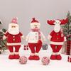 Cross-border Christmas Explosions Standing Retractable Santa Claus Snowman Elk Deer Fabric Doll Doll