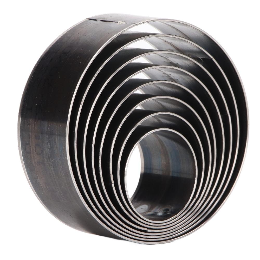 8-teiliges Set Lederschneidstanzen (25 mm bis 60 mm Durchmesser), aus Kohlenstoffstahl, verformungsbeständig, rund und hohl.