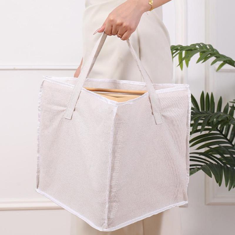 Multifunctional Triangular Space Saving Hanger Organizer Bag with Handle Waterproof Portable Storage for Clothes