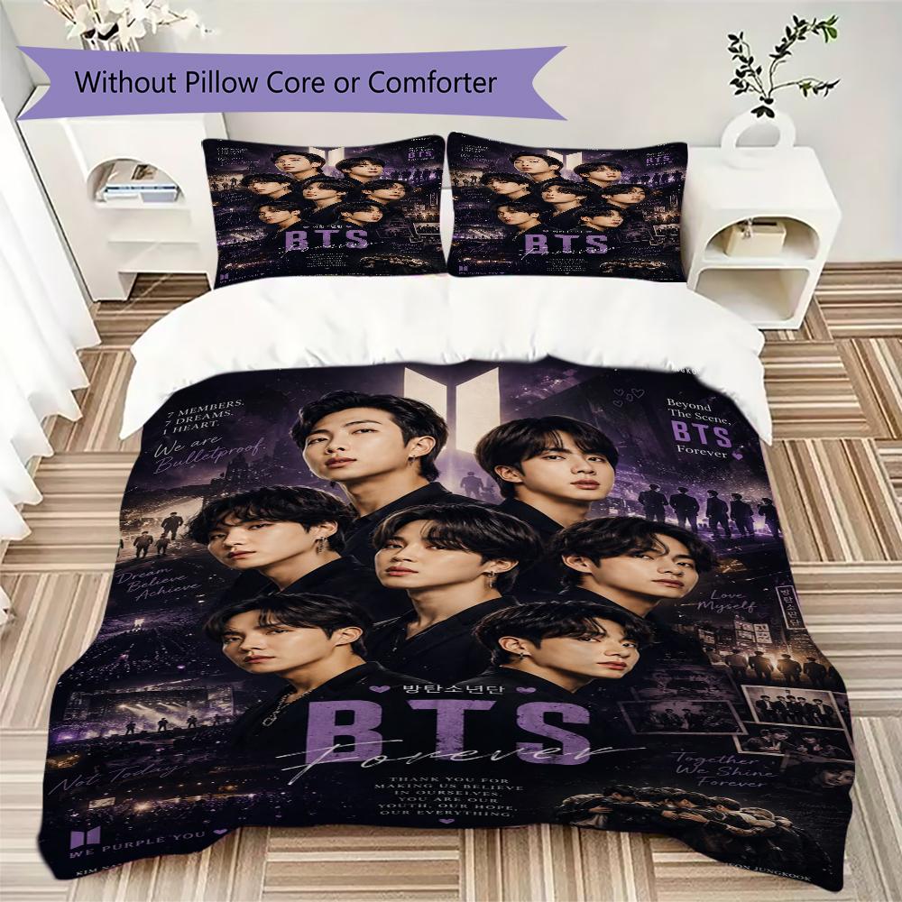 Cute Sticker Collage Threepiece Set Without Core 1 Duvet Cover 2 Pillowcase Without Core Soft And Comfortable Duvet Cover And Pillowcase
