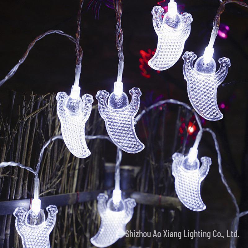 Halloween LED String Lights - Pumpkin, Spider, Ghost, Horror Decor, Marigold Colored Small Lights