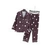 Pajamas women's spring and autumn ice silk long-sleeved trousers simple polka dot set high-grade satin sweet polka dot loungewear thin
