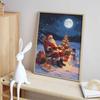 Christmas Diamond Painting Kit Santa Claus Relaxing Moonlit Snow Forest Handmade Home Entertainment Decorative Painting