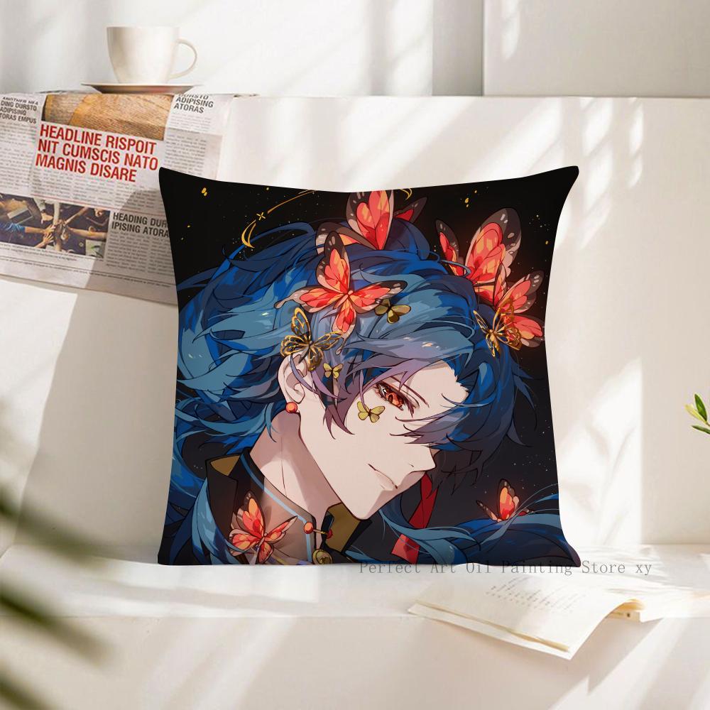 Anime Game Honkai Star Rail Blade Pillow Case Fashion Square Pillowcase Bedroom Sofa Room Ins Decoration Leisure Cushion Cover