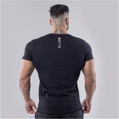 Letní výstřih do V Tělocvična Oblečení Bavlna Fitness Tričko s krátkým rukávem Muži Ležérní Základní Stylové tričko Pánské Outdoorové sportovní topy Trička