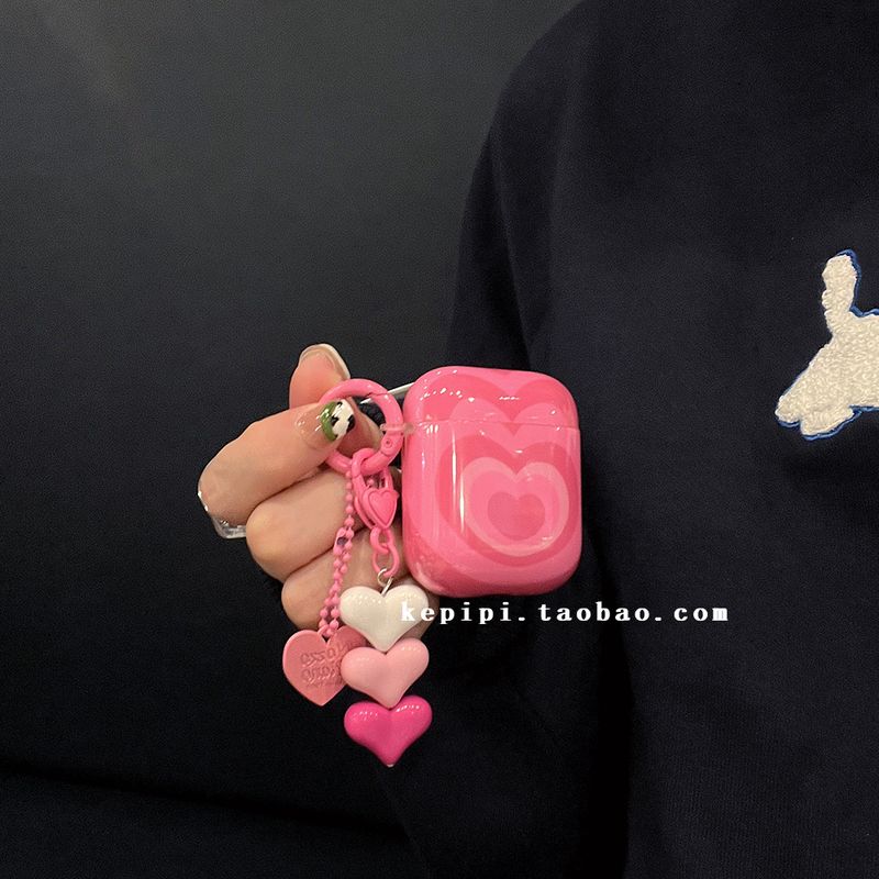 

for New Arrival Airpods4 Generation Earphone Case Airpodspro Headset Protective Cover 1/2 Generation Neutral Apple 3 Generation Shell Young Adult AirPods pro2 + homemade rose powder Heart pendant