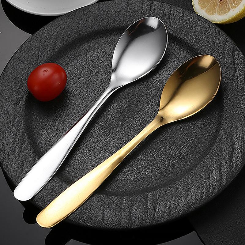 1Pc Coffee Stirring Spoon Cutlery Set Juice Gold Silver Tea Spoons Ice Cream Long Handle Scoop Tableware Kitchen Tools