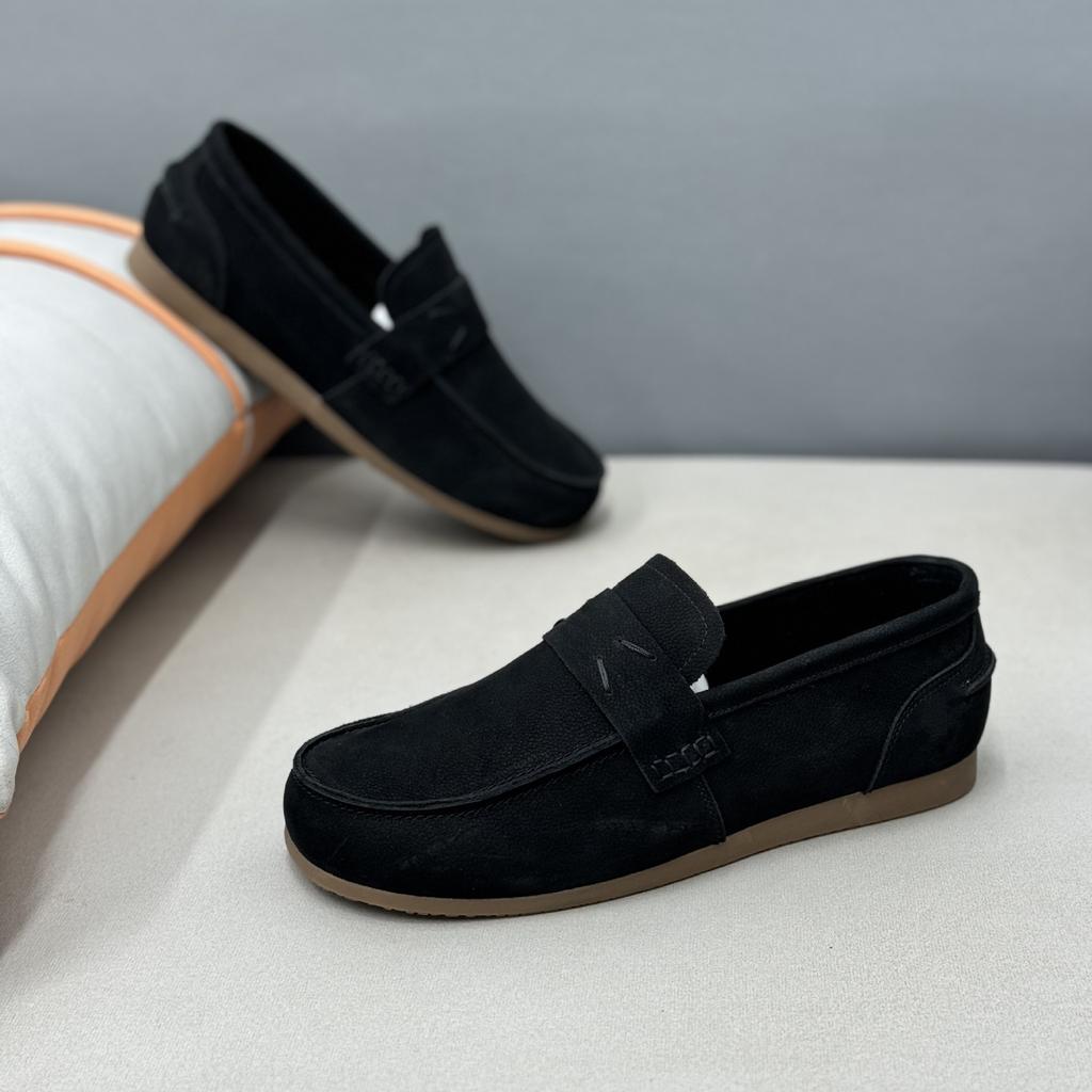 Lazy Leather Breathable Soft-soled Driving Beanie Shoes Big Head Casual Leather Shoes