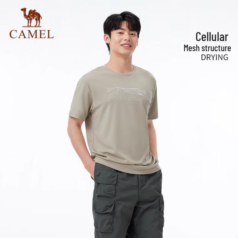 CAMEL Men s Quick-Dry Round Neck T-Shirt A15BAVV054 M