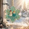 Double Sided Printed Acrylic Snowman Friend Hanging Ornament, 2D Xmas Tree Decor with Warm Friendship Commemorative Emotional Gifts Message,