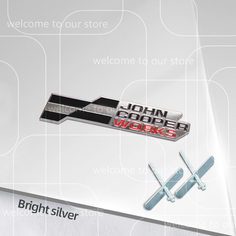 3D New JCW Car Sticker Front Grille Zinc Alloy Emblem For Mini Cooper S U25 J01 J05 Aceman F66 F65 F67 Rear Trunk Badge Decal