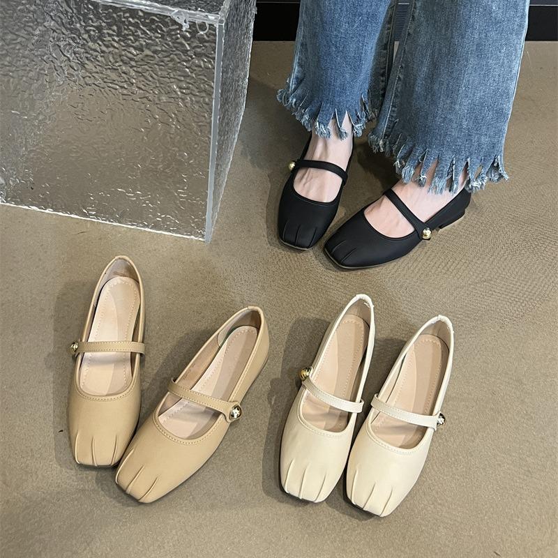 Square head Mary Jane shoes women's shoes thick heel with skirt temperament single shoes
