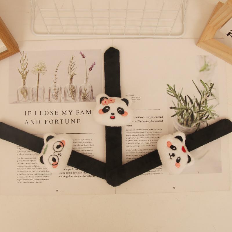 

Милая плюшевая игрушка «Большая панда», браслет с защелкивающимся кольцом, кукла, креативный подарок, детская кукла чёрный