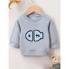 European Size Cute and Fun Printed Pattern, Thin and Versatile Comfortable Round Neck Hoodie for 0-3 Year Old Baby s in Spring and Autumn