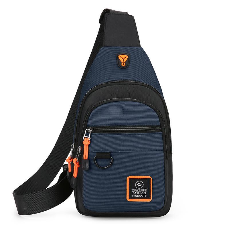 Trendy Lightweight Men's Commuter Chest Bag: Wear-Resistant, Large Capacity, Multi-Compartment Crossbody