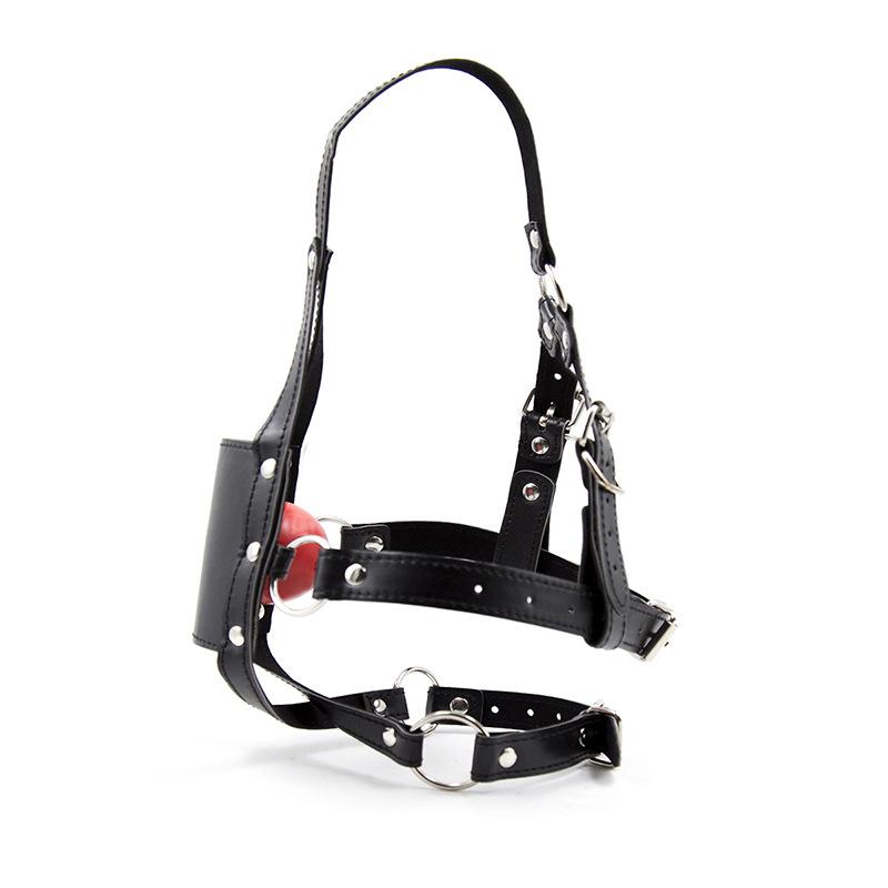 Head Harness Ball Gag Black Red  Kink Fetish Restraints Gags