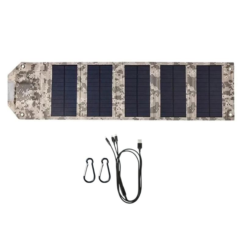 Foldable Camouflage Solar Chargers Panel 10W/12W/14W Output Portable PowerBank for Outdoor Devices Energy Supply