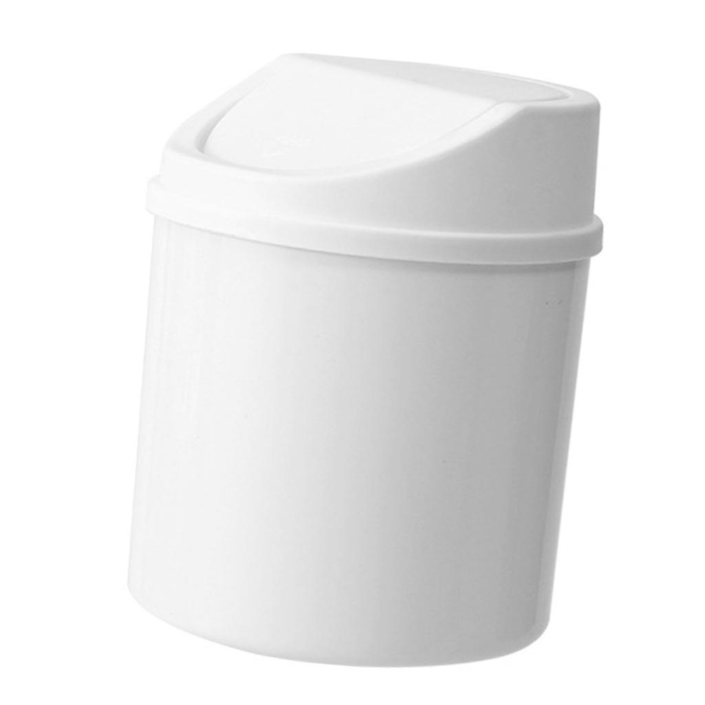 Desktop Plastic Trash Can   Cover Multifunctional Tiny Garbage Bin with Lid for Living Room Decor