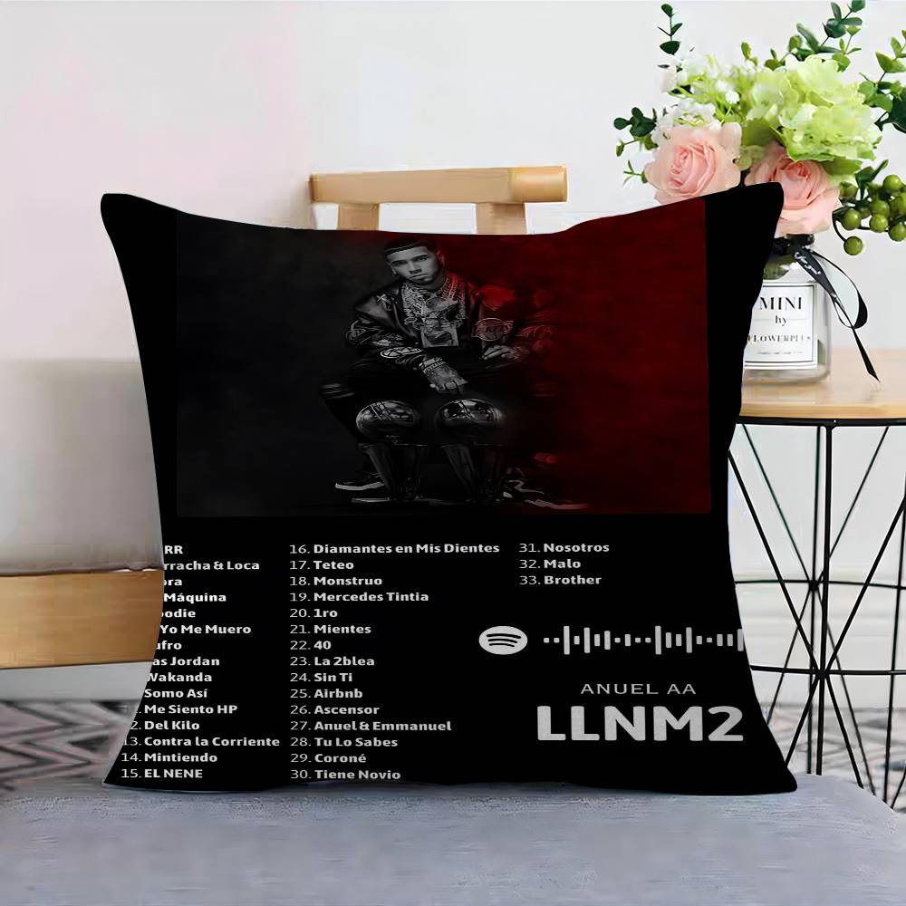 Rapper Real A-Anuel AA Cushion Cover Pillowcase Upholstery Sofa Throw Pillow Home Decor Pillowcas