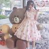 Lady Lazy Lolita Dress, Cosplay, Knee-Length Jumper Skirt with Sweets Pattern (Pink)
