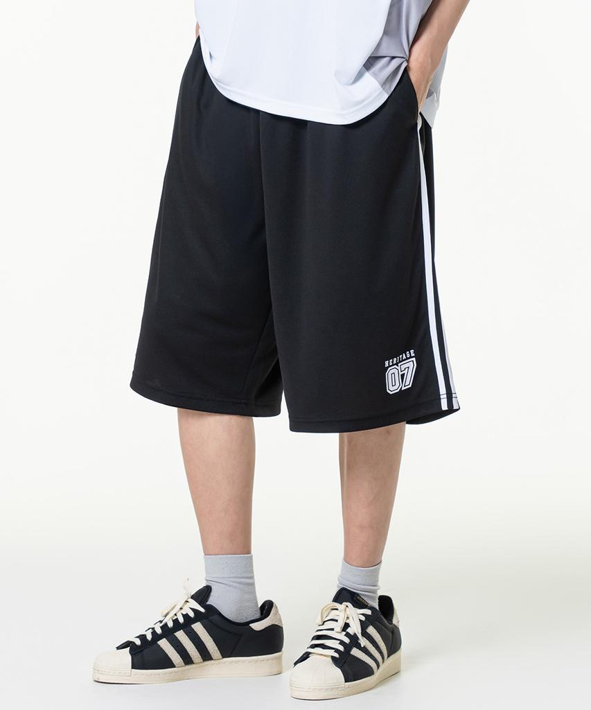 MOZMOZ Sporty Air Mesh Jersey Track Shorts Black