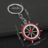 Practical Everyday Use Keychain Decors Featuring Marine Anchors And Helm In Zinc Alloy Blue White Color Scheme