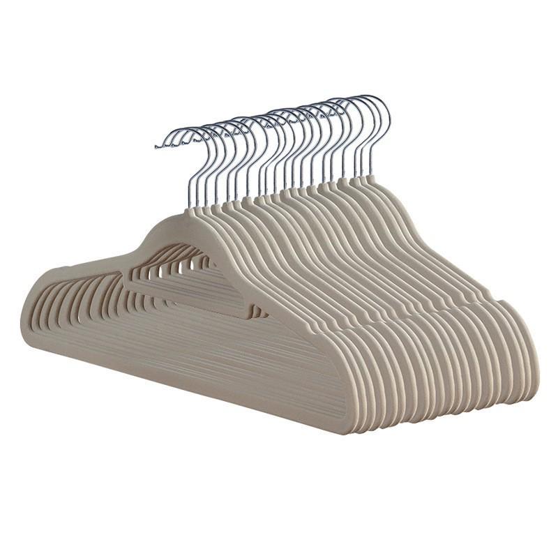 Durable Gray Flocked Hangers Set - 10 Piece Multifunctional Wardrobe Storage & Drying Solution