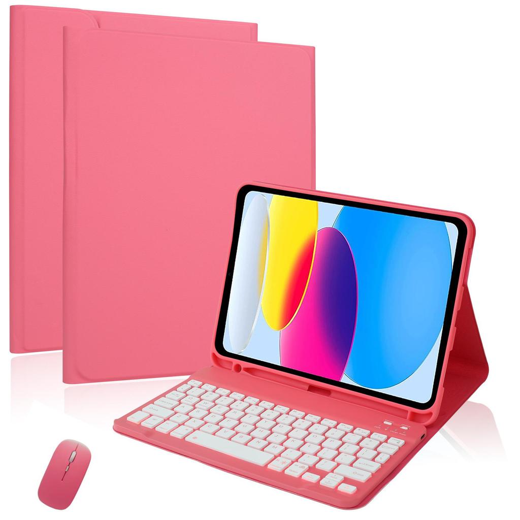 iPad 10.9" 9th Gen Magnetic Leather Case with Seven-Color Backlit Bluetooth Keyboard
