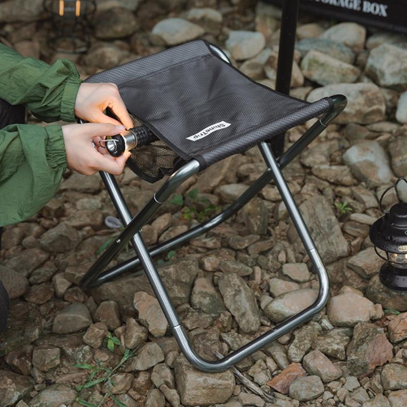 Outdoor Portable Folding Stool, Collapsible Slacker Chair Seat Lightweight Fold Stool with Carry Bag for Fishing Camping